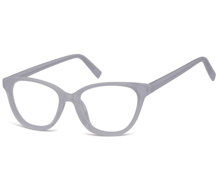 Damskie okulary optyczne zerówki kocie oczy Sunoptic CP117G mleczny szary