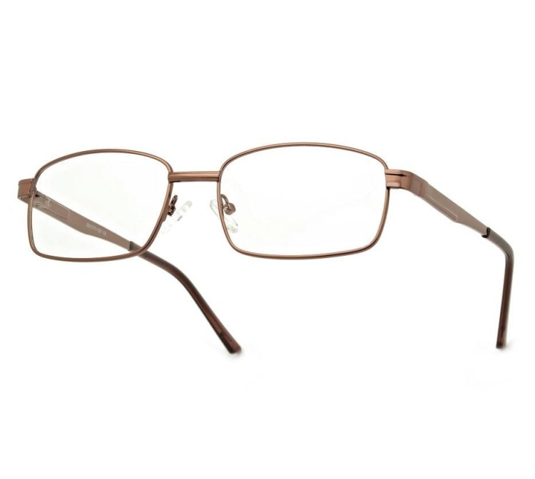 Męskie Oprawki korekcyjne zerówki okulary metalowe 639C brązowe