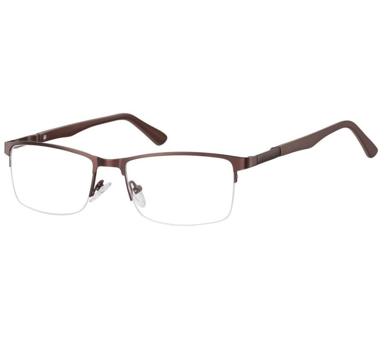 Żyłkowe oprawki korekcyjne zerówki okulary unisex 996B brązowe