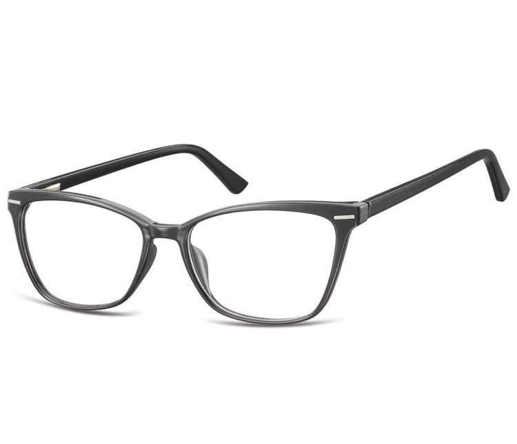 Damskie okulary optyczne zerówki kocie oczy Sunoptic CP118 czarne