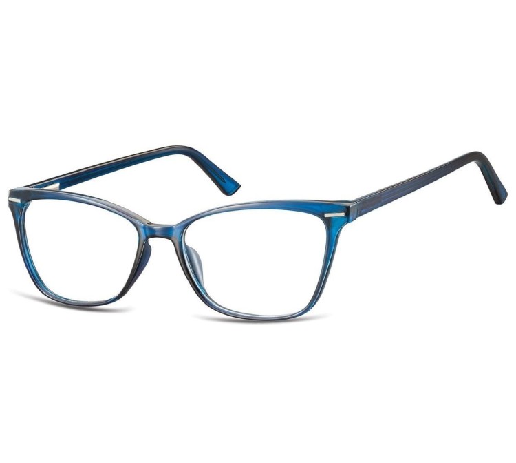 Damskie okulary optyczne zerówki kocie oczy Sunoptic CP118B granatowe