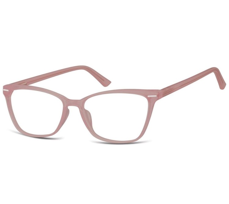 Damskie okulary optyczne zerówki kocie oczy Sunoptic CP118E mleczny różowy