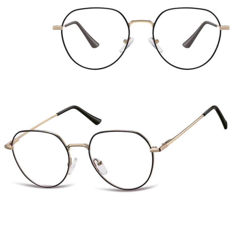 Okulary zerówki lenonki oprawki korekcyjne medium M294B czarne/złote