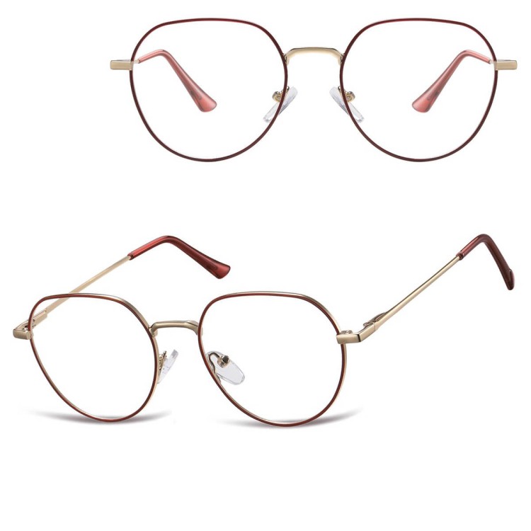Okulary zerówki lenonki oprawki korekcyjne medium M294C bordowo/złote