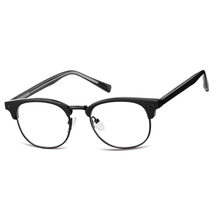 Okulary zerówki owalne oprawki korekcyjne 879D czarny