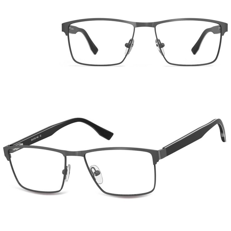 Męskie oprawki korekcyjne okulary zerówki 876B grafitowe