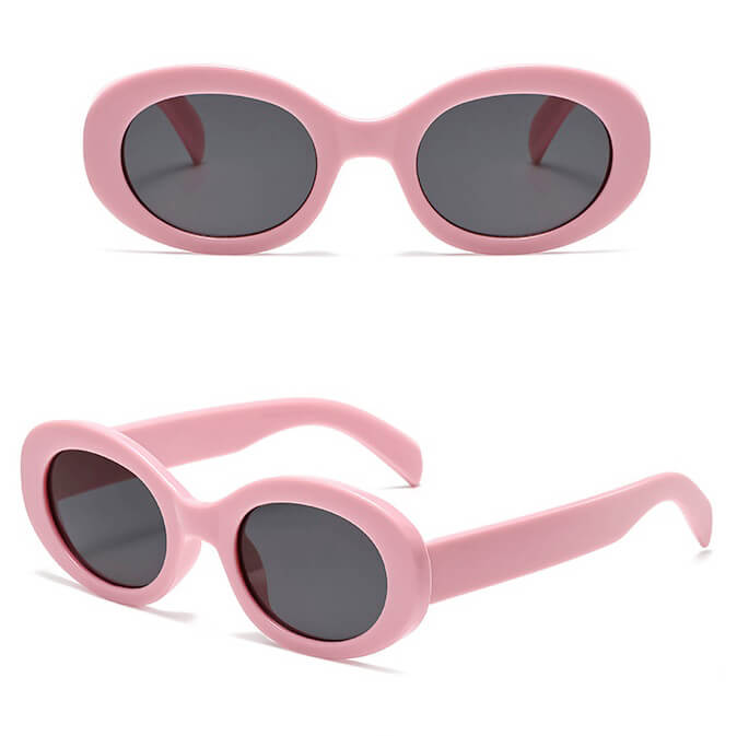 Okulary przeciwsłoneczne dla dziewczynki owalne STKD-02D różowe