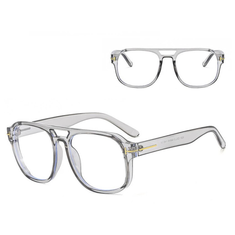 Okulary zerówki do komputera z filtrem BLUE LIGHT pilotki STL64F szare