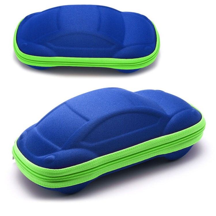 Etui na okulary dla dzieci AUTKO na zamek ET-134B niebieski/neonowy