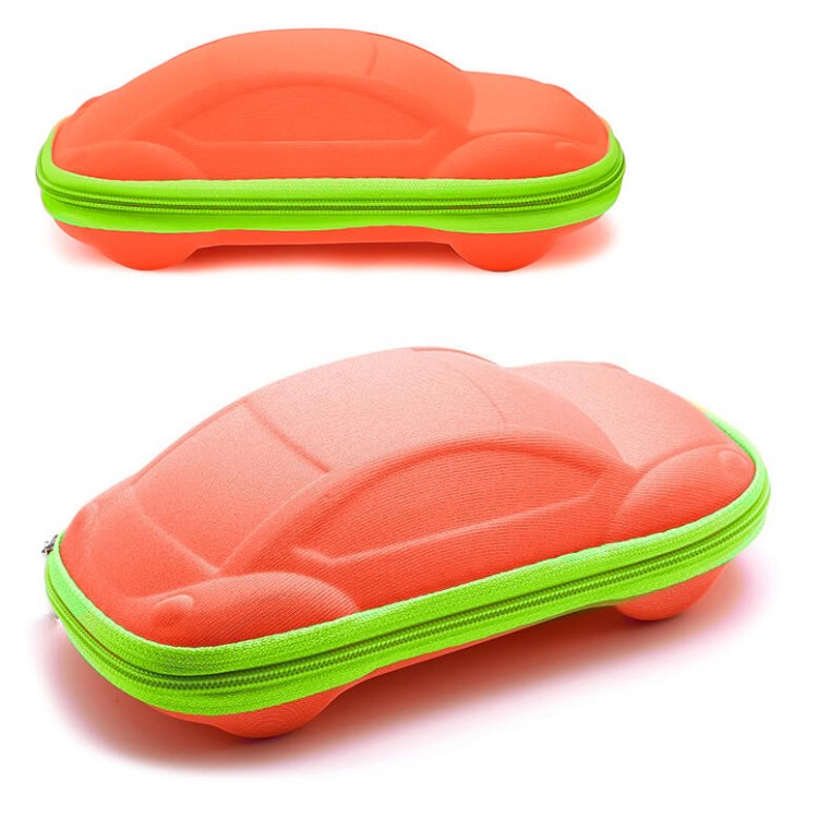 Etui na okulary dla dzieci AUTKO na zamek ET-134F pomarańcz/neon