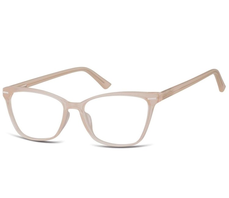 Damskie okulary optyczne zerówki kocie oczy Sunoptic CP118F mleczny beżowy