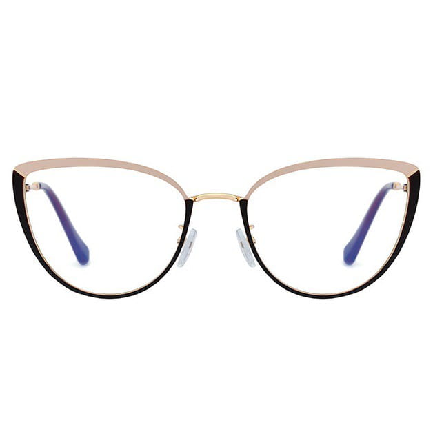 Okulary kocie do komputera damskie z filtrem BLUE Light zerówki 2583-1 ze skazą