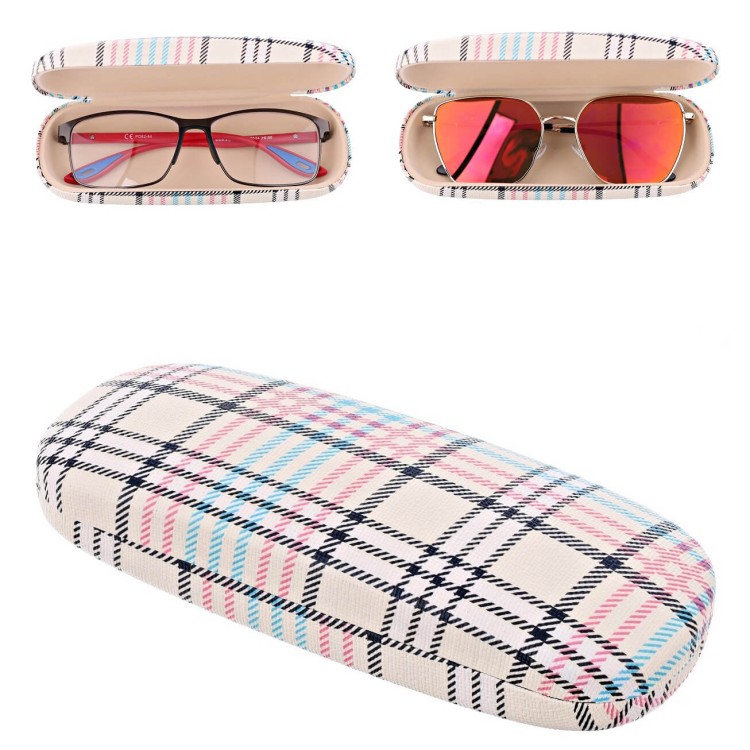 Etui na okulary Futerał ET-112A żółte w kratę