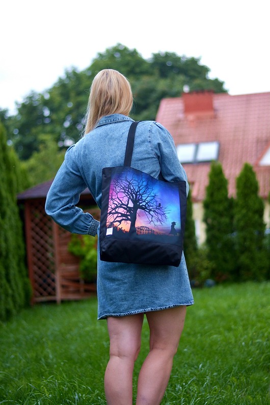 Torba shopper na zakupy torba na ramię torebka drzewo