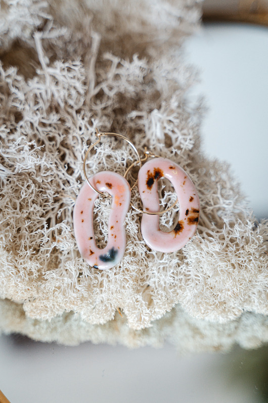 Kolczyki porcelanowe BEAN