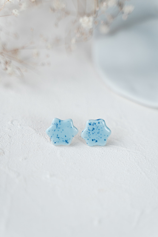 Kolczyki porcelanowe FORGET-ME-NOT