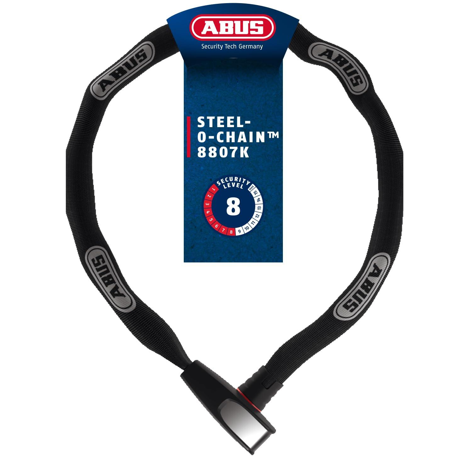 Abus Steel-O-Chain 8807 Łańcuch rowerowy z zamkiem 110cm ST2012/200/2250 2020 Łańcuchy 82519