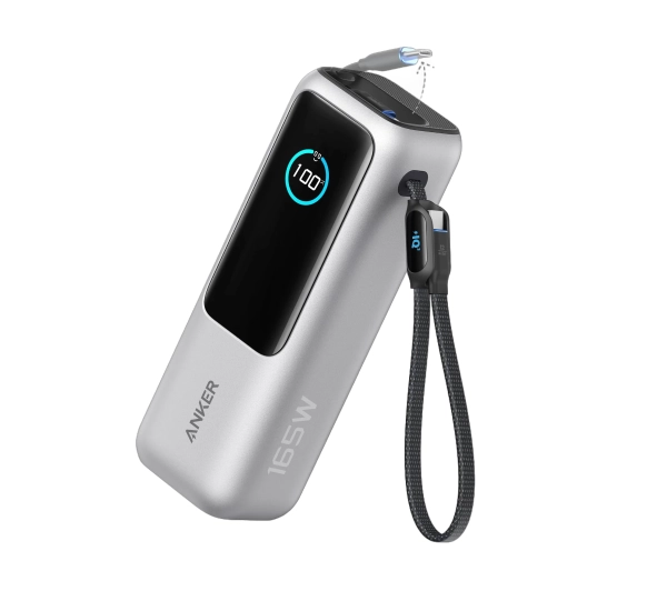 Anker Ultra-Fast (A1695H41 25000mAh 165W Wbudowany kabel USB-C Srebrny