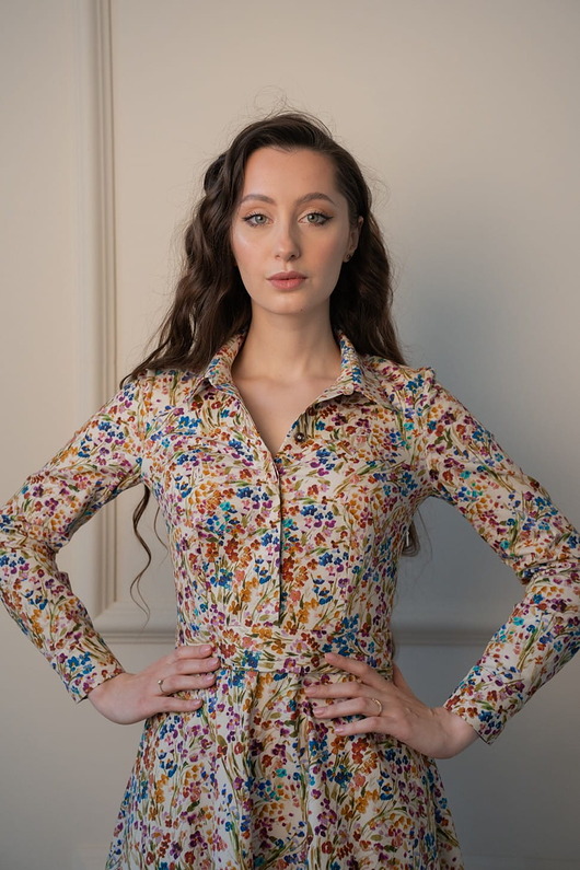 Szmizjerka z połowy koła Amanda Malowane Kwiaty