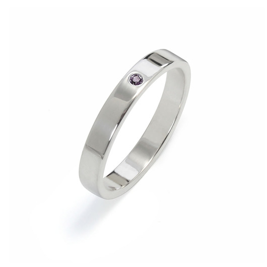 Simple - Obrączka z ametystem