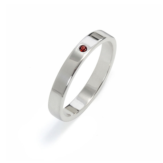 Simple - Obrączka z granatem