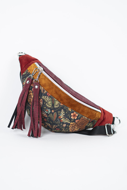 Czerwona nerka damska vintage wzór motyle MOTYLEM JESTEM