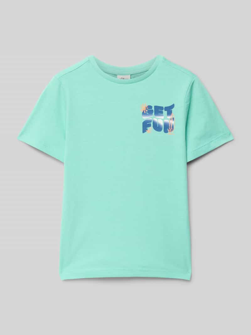T-shirt o kroju regular fit z czystej bawełny