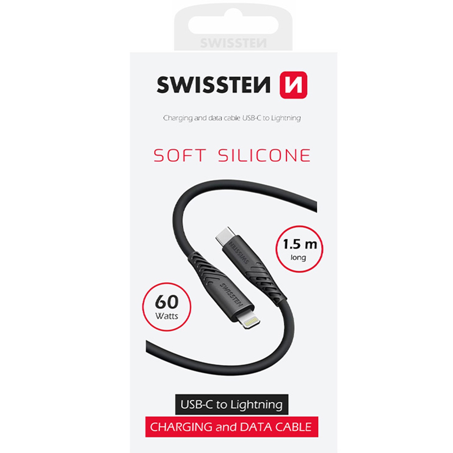 Kabel USB-C - Lightning Swissten, 60 W, 1,5 m