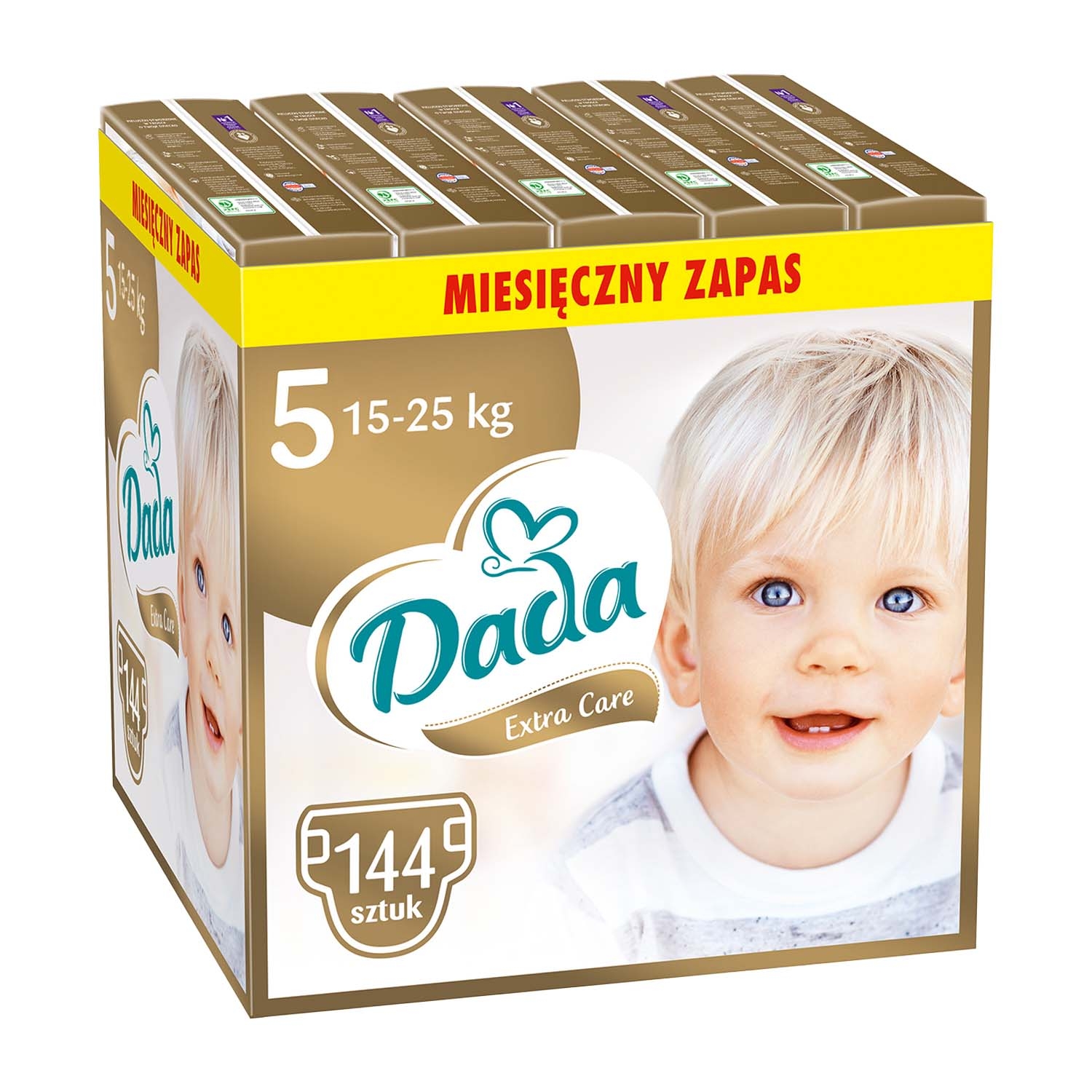 Pieluszki Dada Extra Care 5, 15-25 kg, 144 szt., superchłonny wkład