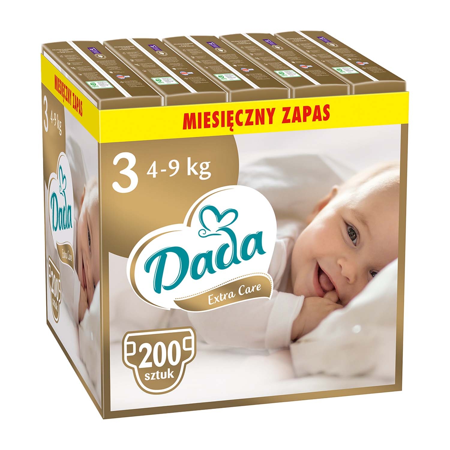 Pieluszki Dada Extra Care 3, 4-9 kg, 200 szt., superchłonny wkład