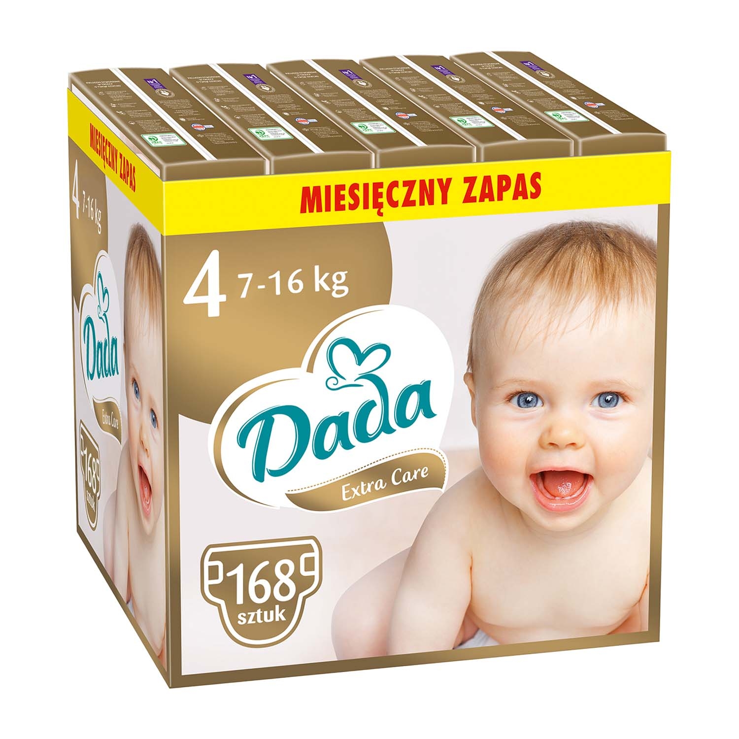 Pieluszki Dada Extra Care 4, 7-16 kg, 168 szt., superchłonny wkład