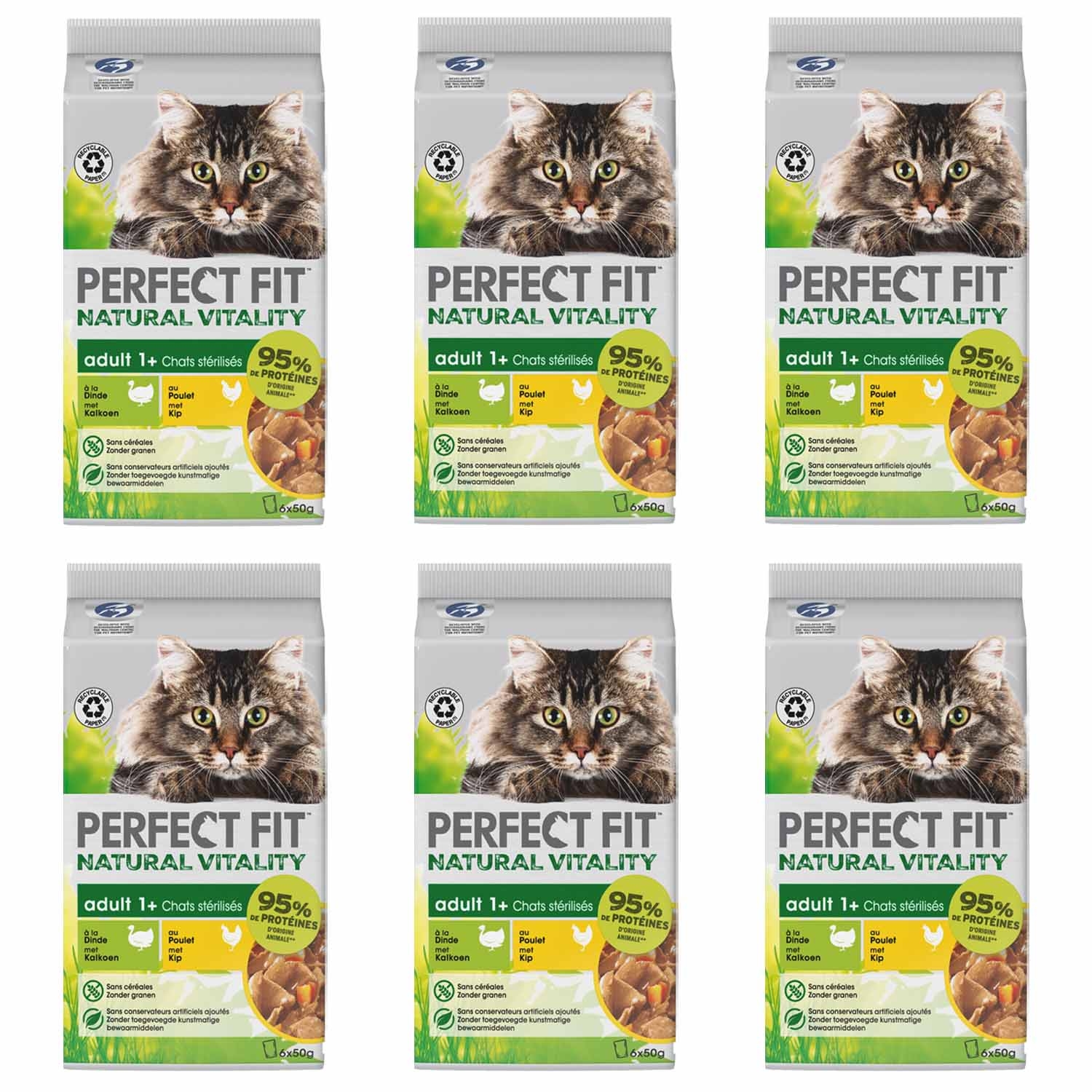 Mokra karma dla kotów Perfect Fit Natural Vitality, drób w sosie, 36 x 50 g