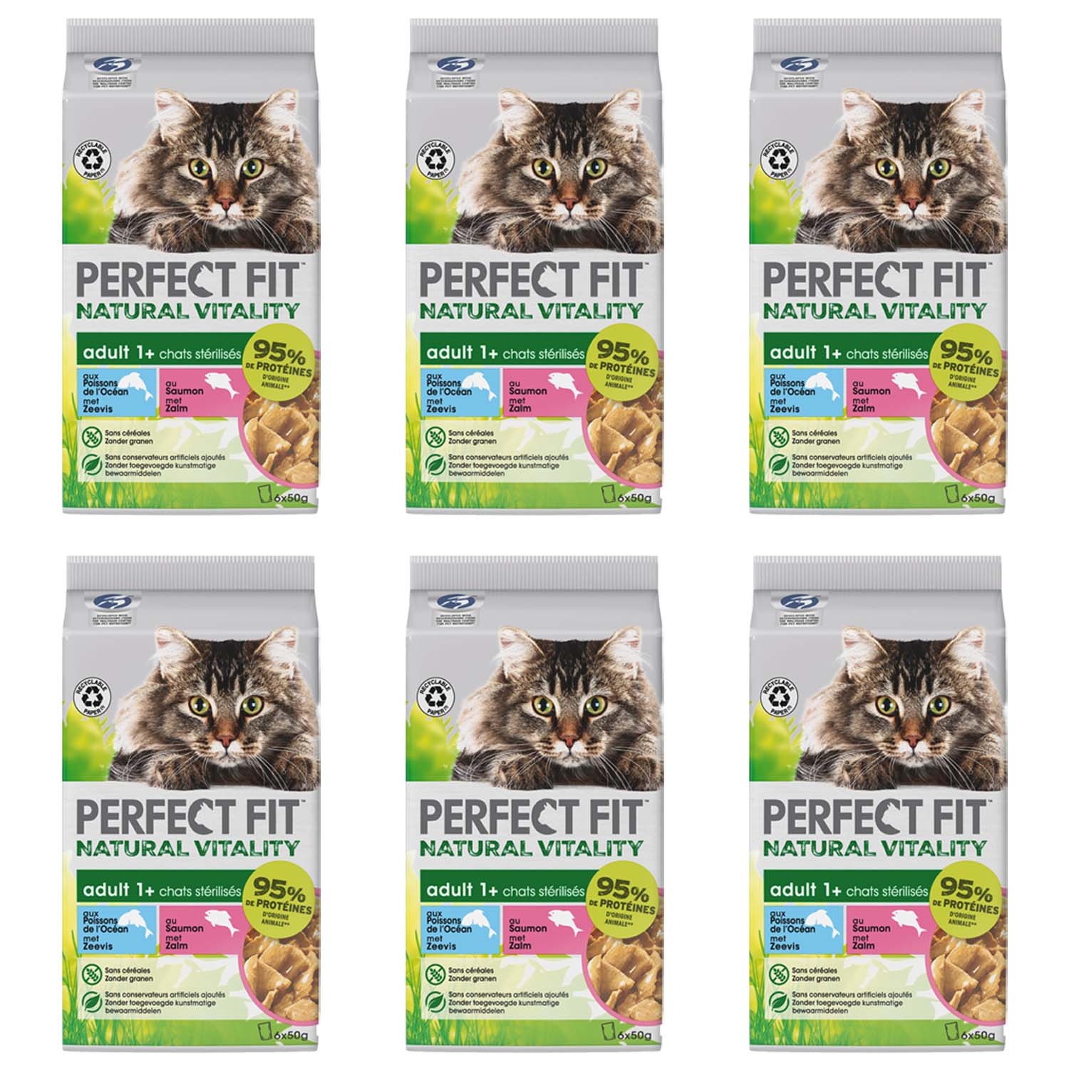 Mokra karma dla kotów Perfect Fit Natural Vitality, ryba w sosie, 36 x 50 g