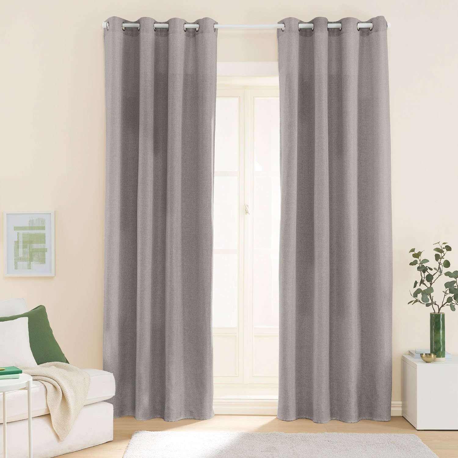 Zasłony strukturalne na przelotkach 140 x 250 cm Smukee, 2 szt., brązowe