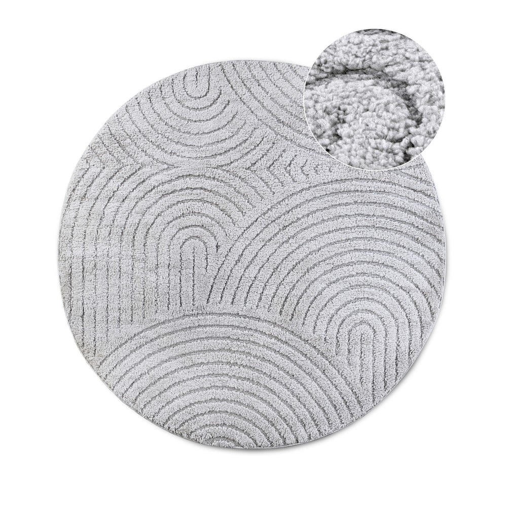 Jasnoszary okrągły dywan ø 160 cm Panglao New York Light Grey – Elle Decoration