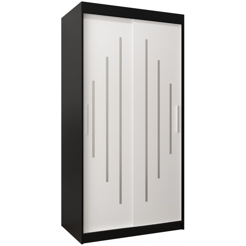 Szafa przesuwna ubraniowa z drążkiem na ubrania York 100 artisan sonoma czarna biała