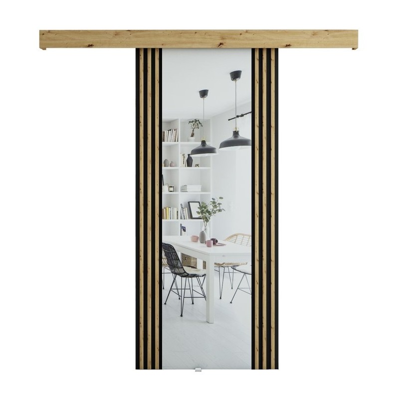Drzwi przesuwne wewnętrzne naścienne, drzwi loft do zabudowy, system przesuwny Modern wzór II