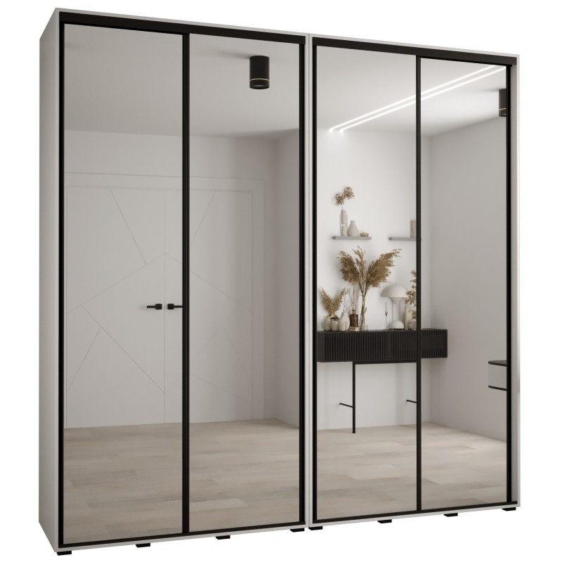 Szafa przesuwna z lustrem wysoka Davos 2 240 głębokość 45 cm wysokość 235,2 cm