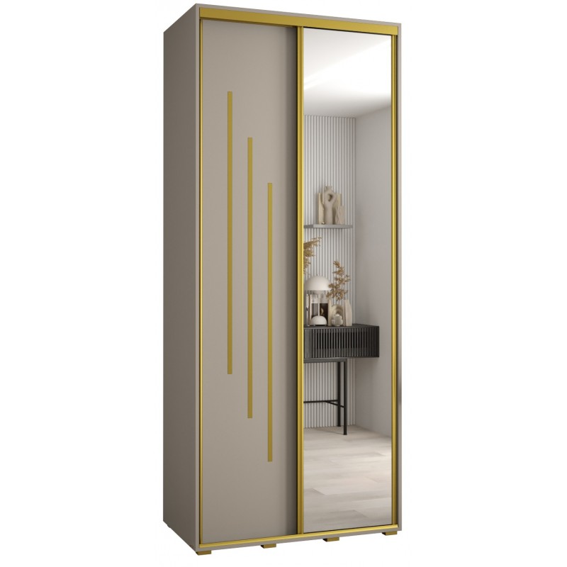 Szafa przesuwna z lustrem wysoka Dakota 9 120 głębokość 45 cm wysokość 235,2 cm