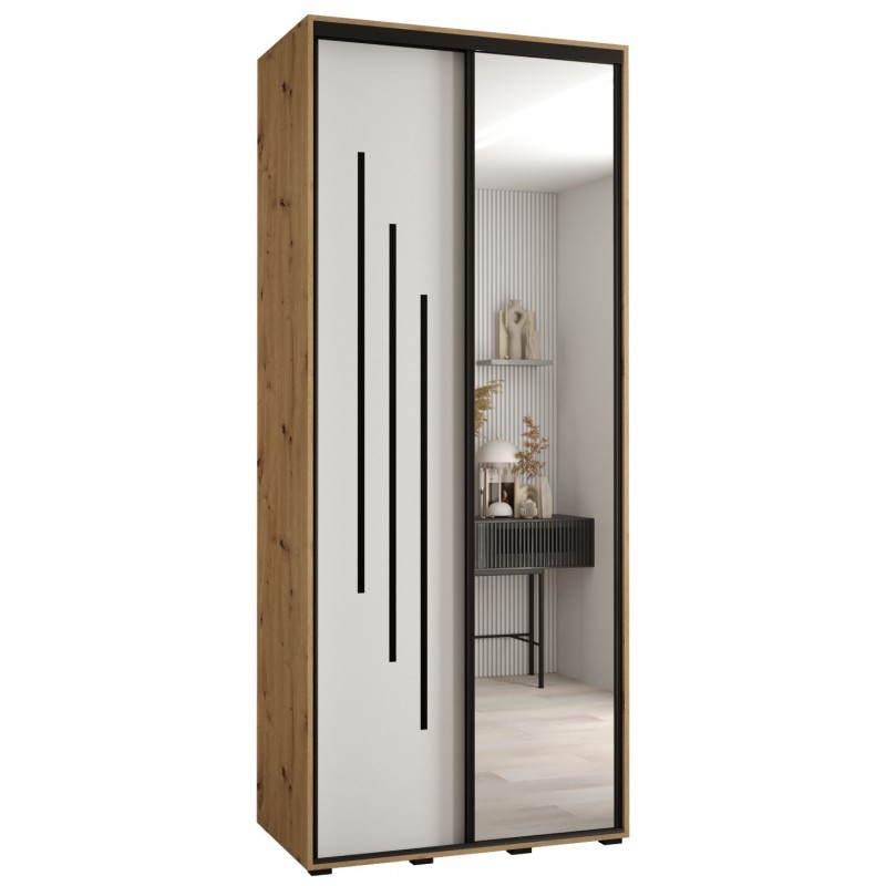 Szafa przesuwna z lustrem wysoka Davos 9 110 głębokość 45 cm wysokość 235,2 cm