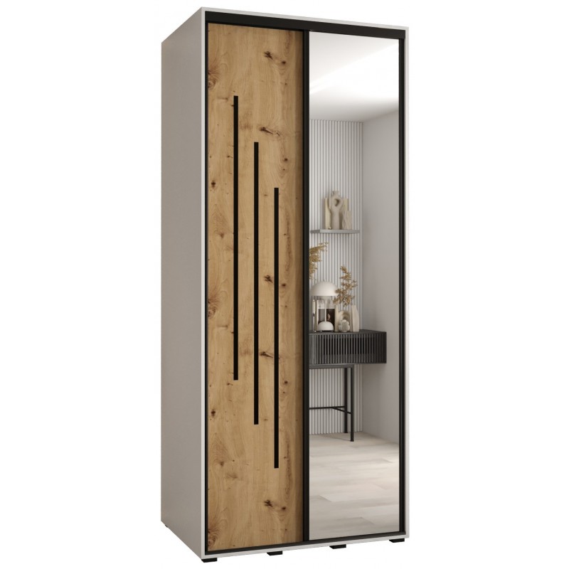 Szafa przesuwna z lustrem wysoka Davos 9 110 głębokość 60 cm wysokość 235,2 cm