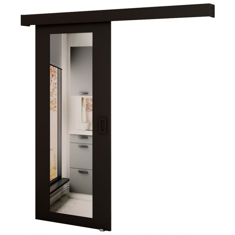 Drzwi przesuwne wewnętrzne naścienne, drzwi loft do zabudowy, system przesuwny Beni wzór II