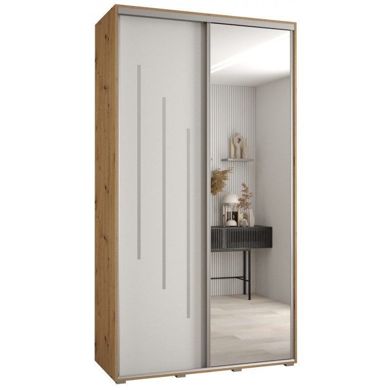 Szafa przesuwna z lustrem wysoka Davos 9 140 głębokość 45 cm wysokość 235,2 cm