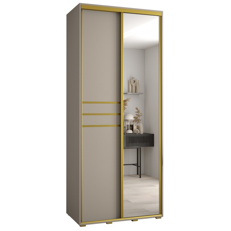 Szafa przesuwna z lustrem wysoka Dakota 11 100 głębokość 45 cm wysokość 235,2 cm