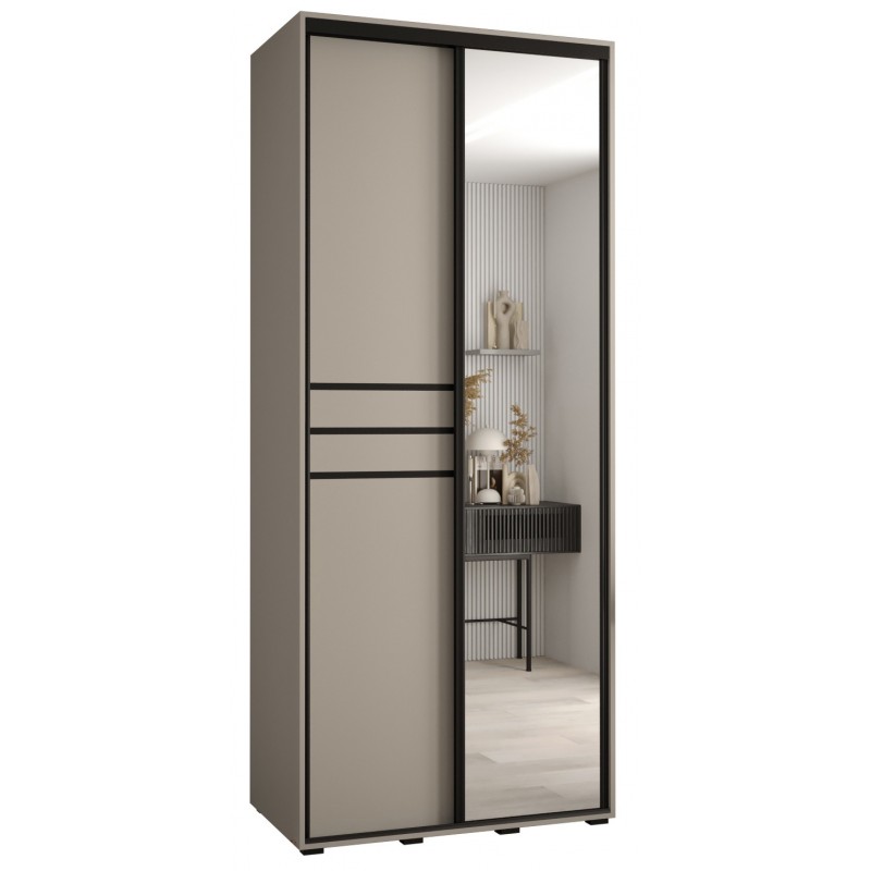 Szafa przesuwna z lustrem wysoka Dakota 11 100 głębokość 60 cm wysokość 235,2 cm