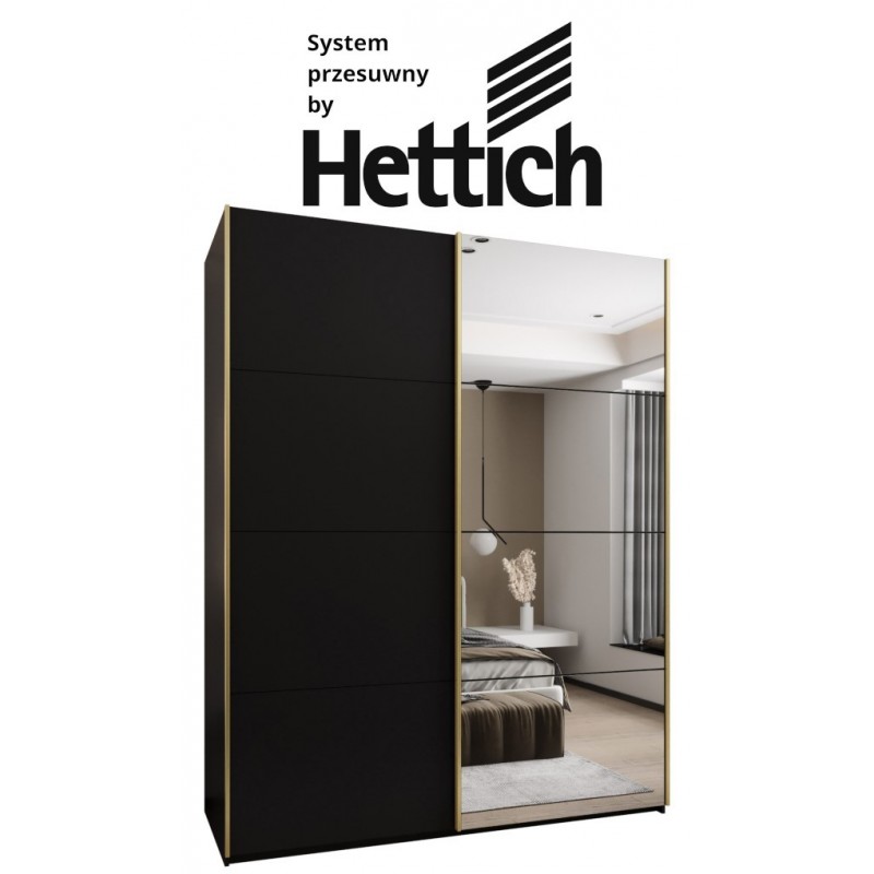 Szafa przesuwna z lustrem wysoka z cichym domykiem, garderoba Lux 3 200 gł. 64 wys. 245,5 szafa na wymiar