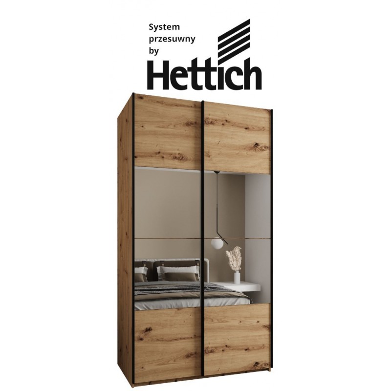 Szafa przesuwna z lustrem wysoka z cichym domykiem, garderoba Lux 4 140 gł. 64 wys. 245,5 szafa na wymiar