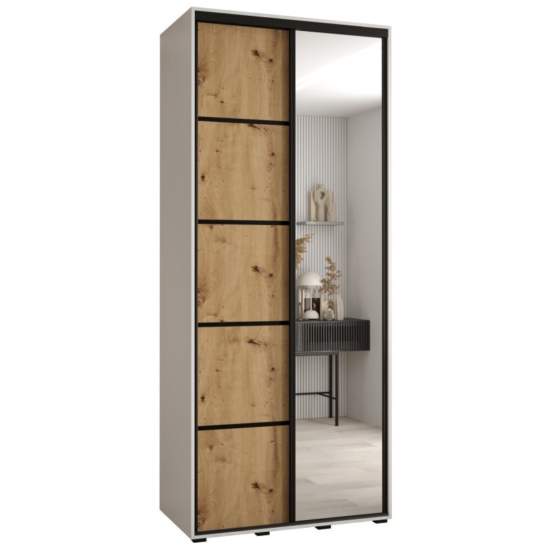 Szafa przesuwna z lustrem i drążkiem Cannes 5 110 głębokość 60 cm wysokość 205,2 cm