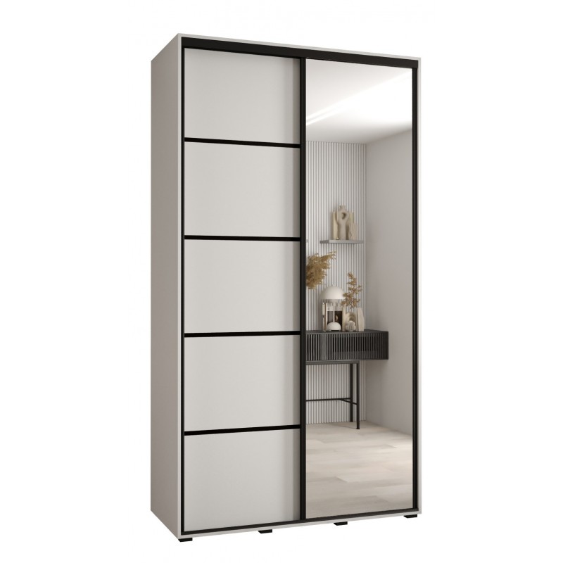 Szafa przesuwna z lustrem i półkami Cannes 5 130 głębokość 60 cm wysokość 205,2 cm