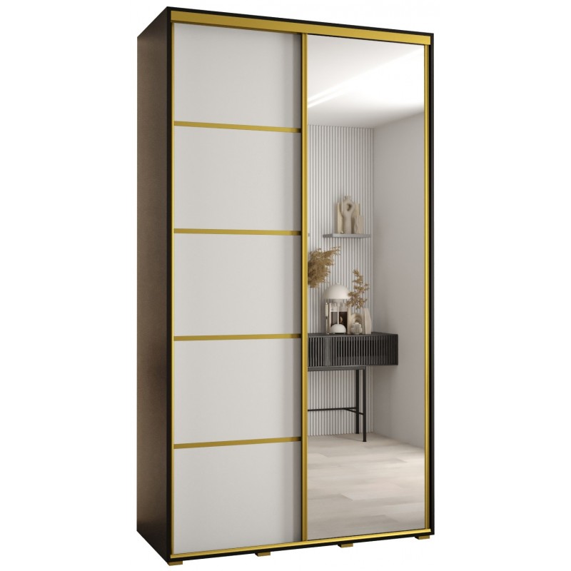 Szafa przesuwna z lustrem i drążkami Cannes 5 140 głębokość 60 cm wysokość 205,2 cm